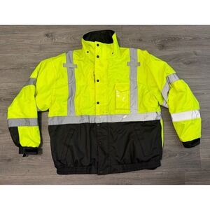Ergodyne Work Gear High Visibility Neon Yellow‎ Black Safety Jacket Men XL